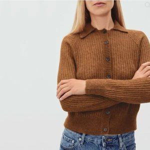 Everlane Alpaca Collared Cardigan - Rosewood